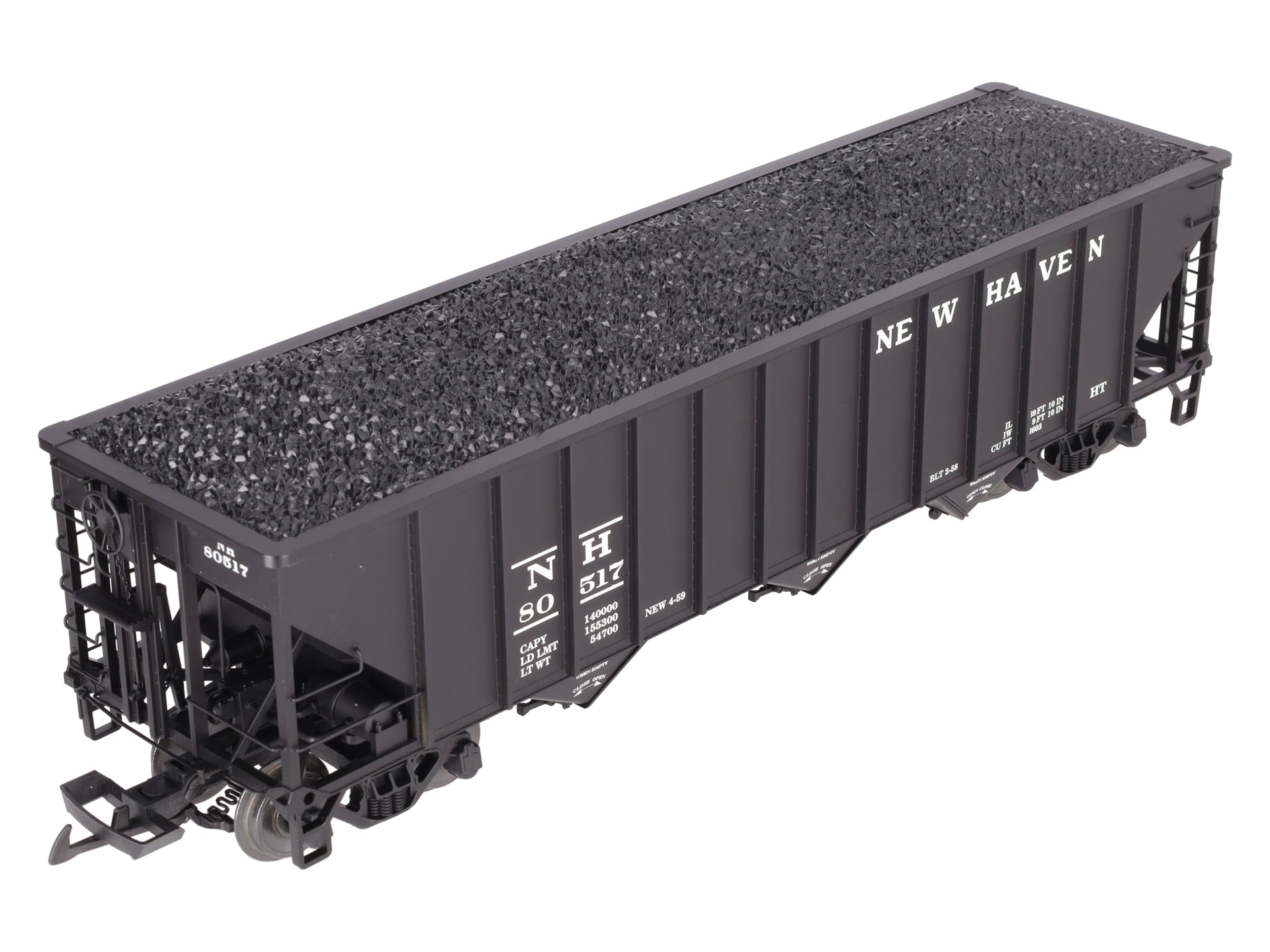 USA Trains 14010 G New Haven 70-Ton 3-Bay Coal Hopper with Coal Load LN/Box