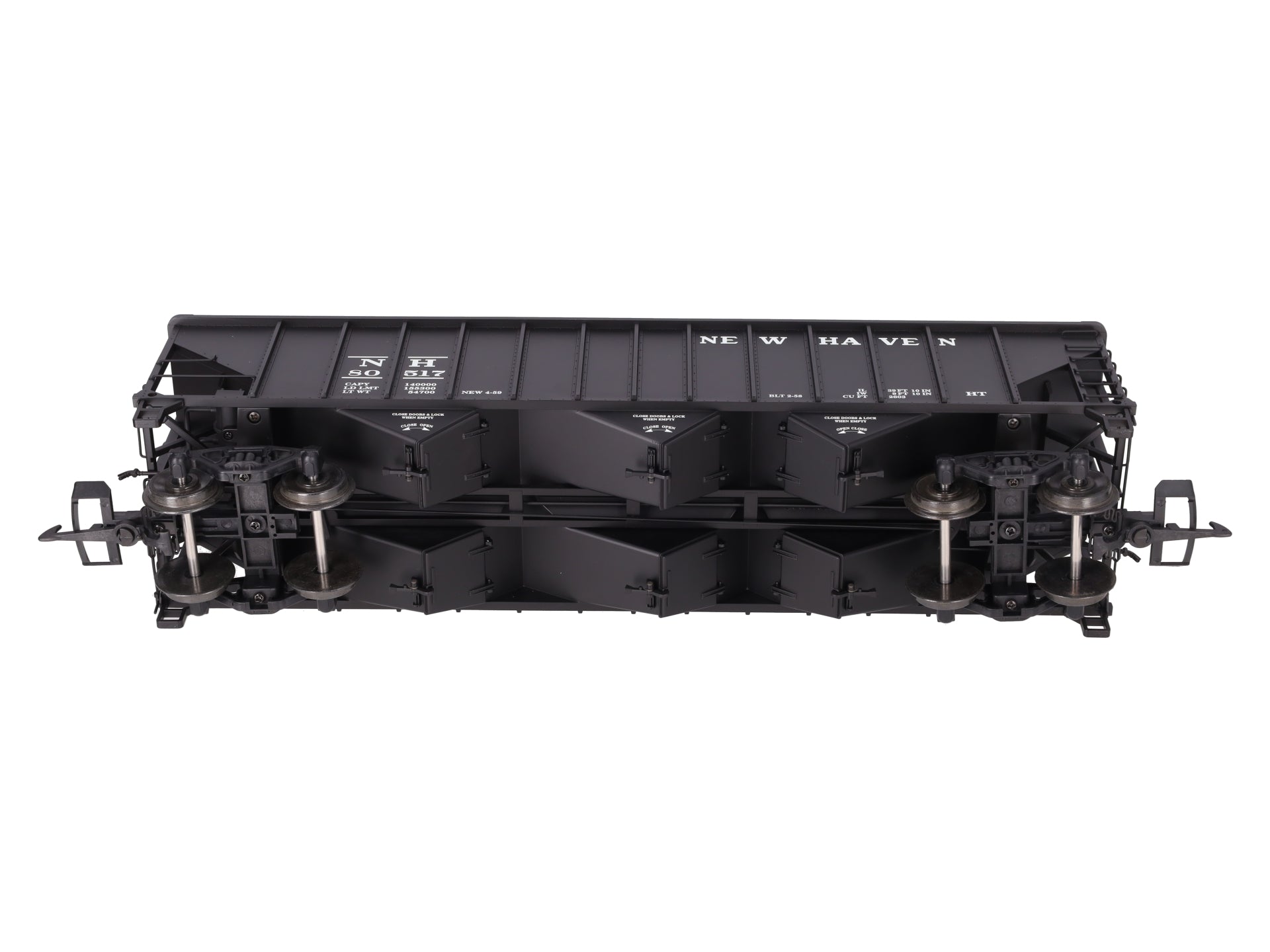USA Trains 14010 G New Haven 70-Ton 3-Bay Coal Hopper with Coal Load LN/Box
