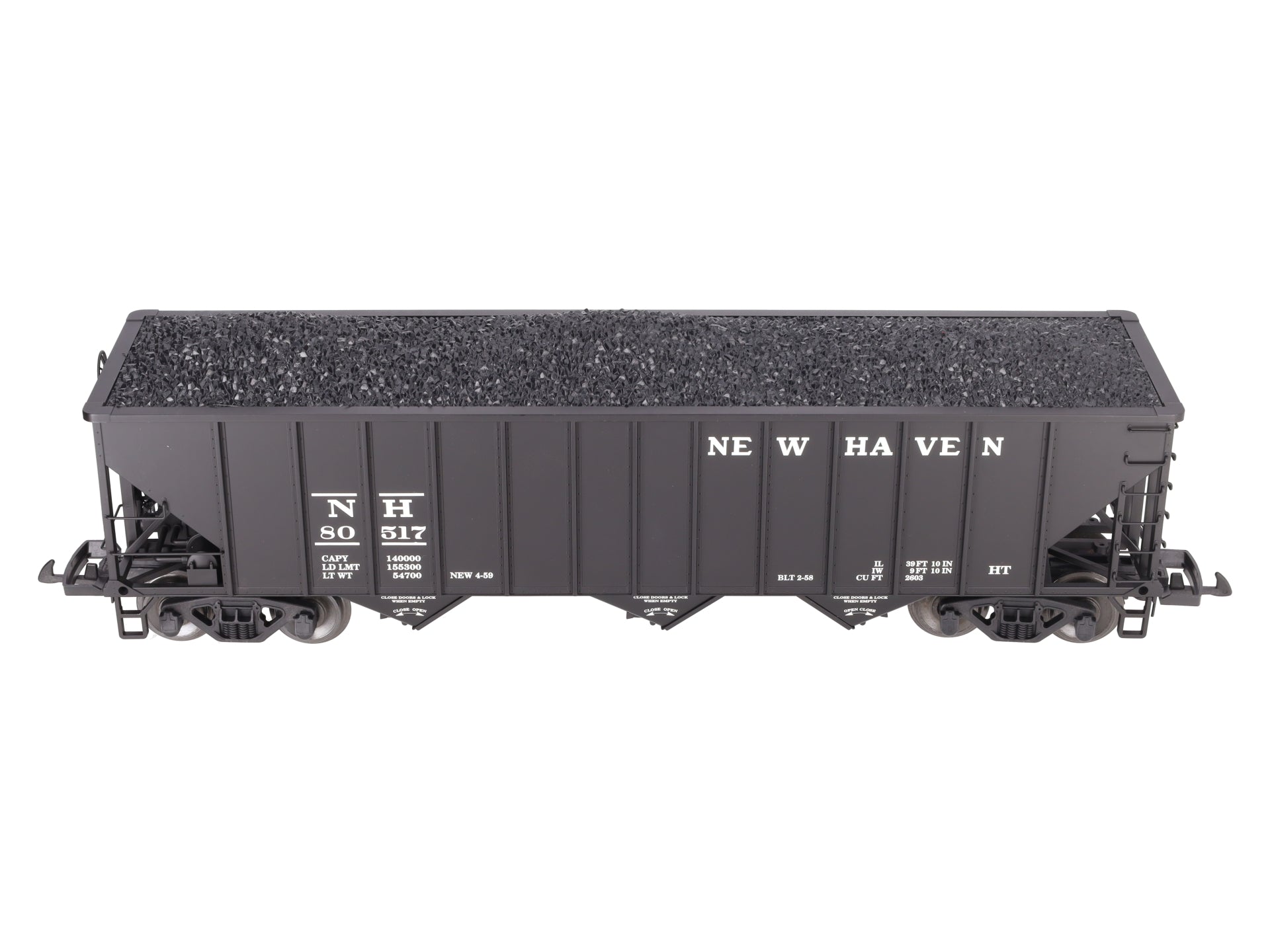 USA Trains 14010 G New Haven 70-Ton 3-Bay Coal Hopper with Coal Load LN/Box
