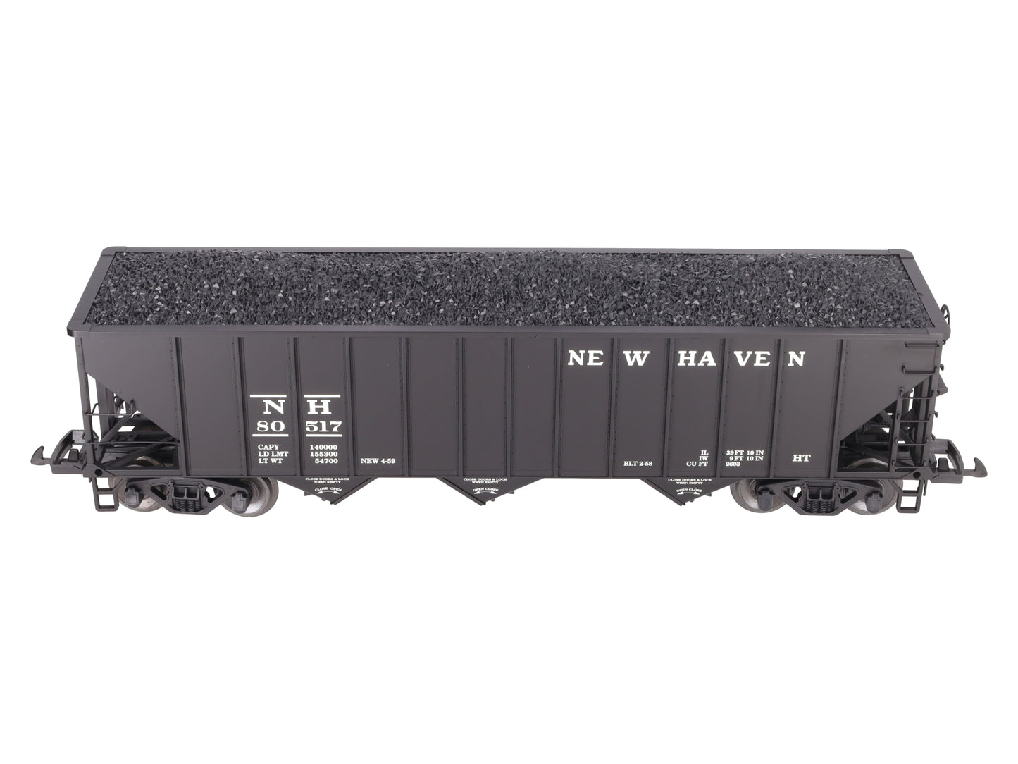 USA Trains 14010 G New Haven 70-Ton 3-Bay Coal Hopper with Coal Load LN/Box
