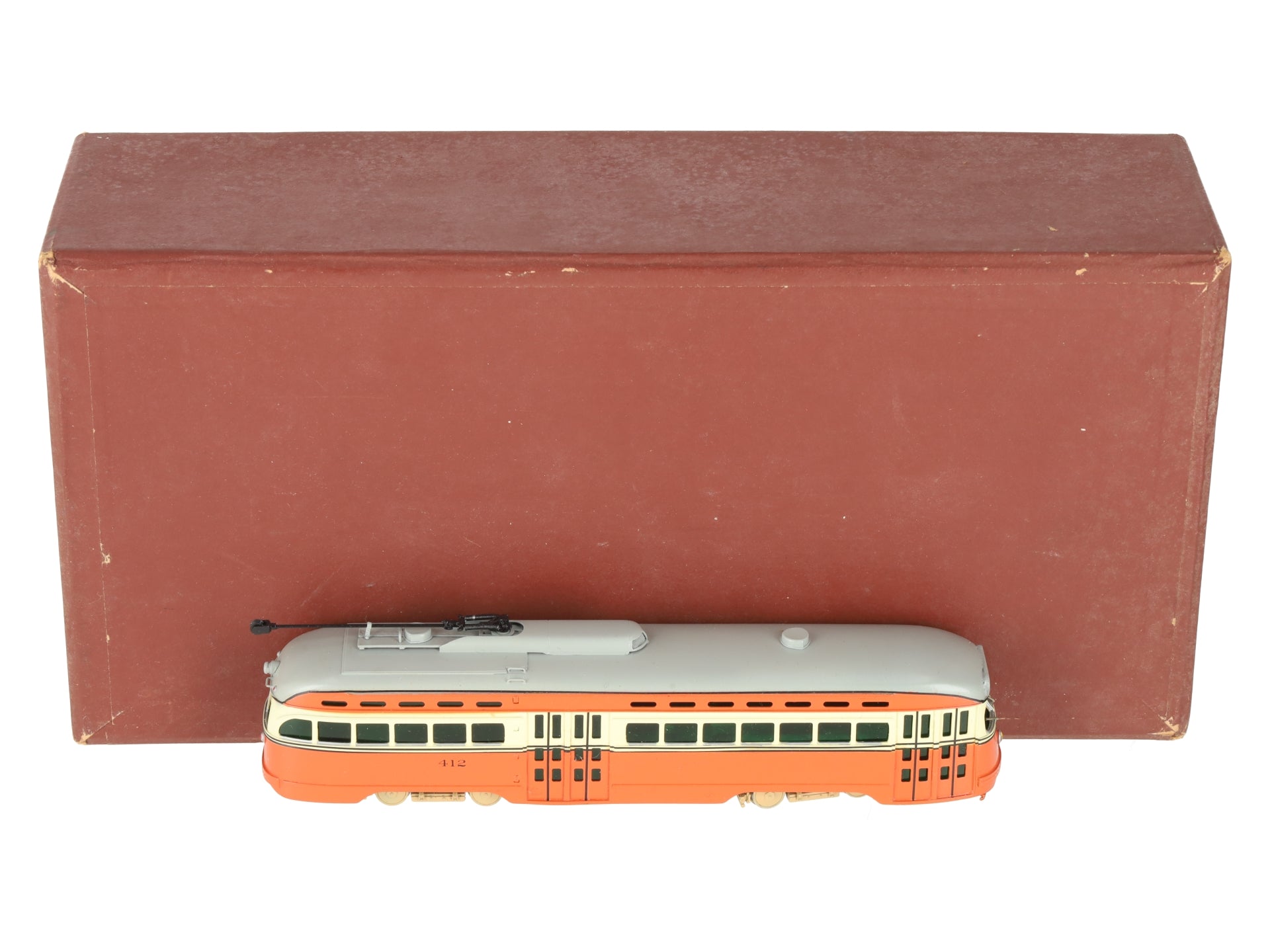 WP Car Corp. BRASS PCC 1936 Powered Street Car W/ Blinker Doors - Painted/Box