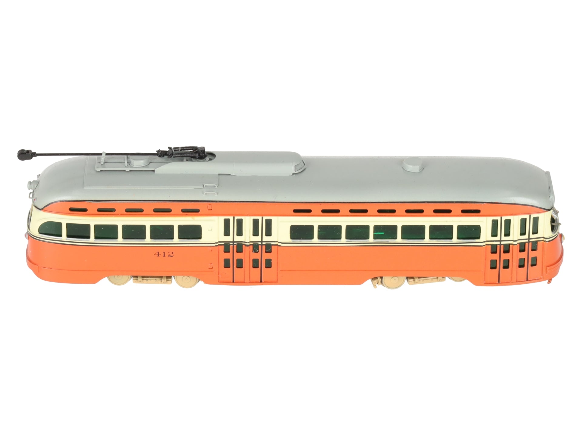 WP Car Corp. BRASS PCC 1936 Powered Street Car W/ Blinker Doors - Painted/Box