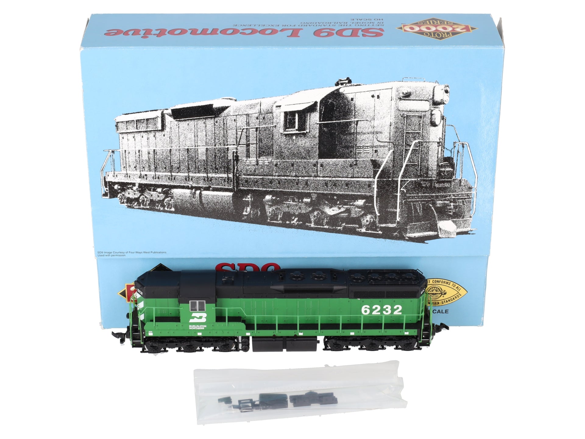 Proto 2000 21228 HO Scale BN SD9 Diesel Locomotive w/Dynamic Brakes #6232 LN/Box