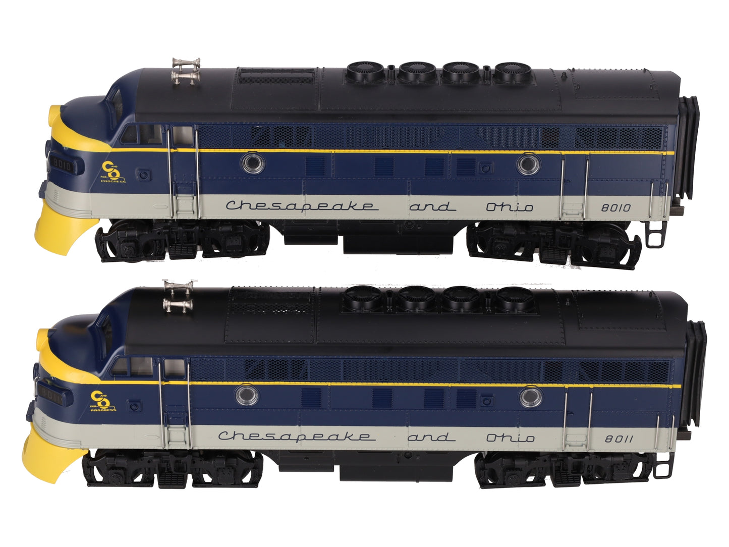 MTH 20-2125S O C&O F-3 AA Diesel Engine Set #8010/8011 - 2 Rail EX/Box