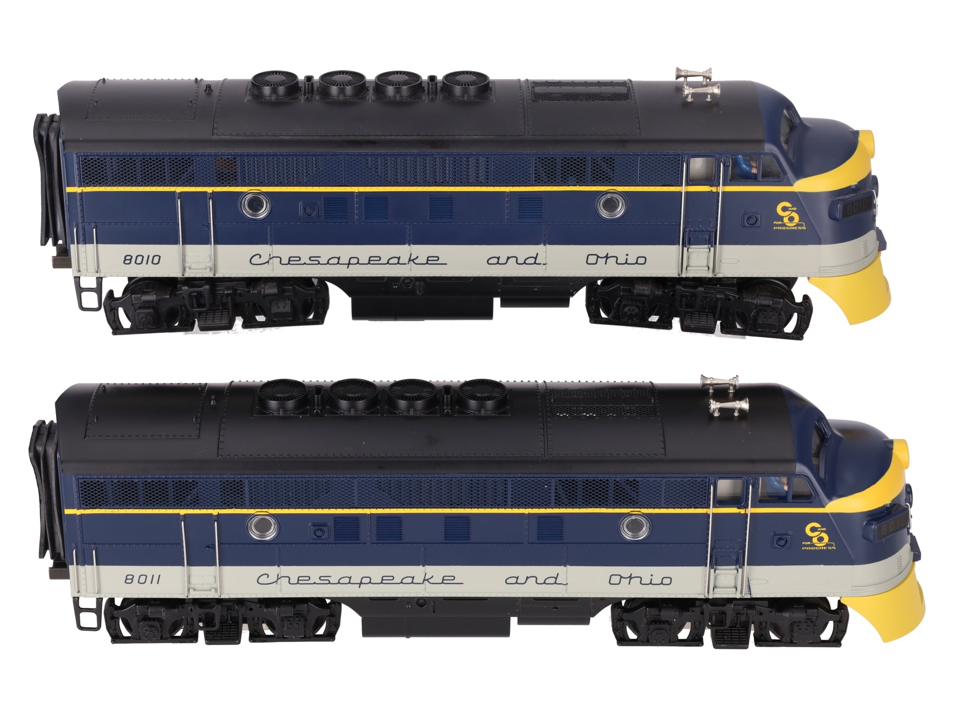 MTH 20-2125S O C&O F-3 AA Diesel Engine Set #8010/8011 - 2 Rail EX/Box