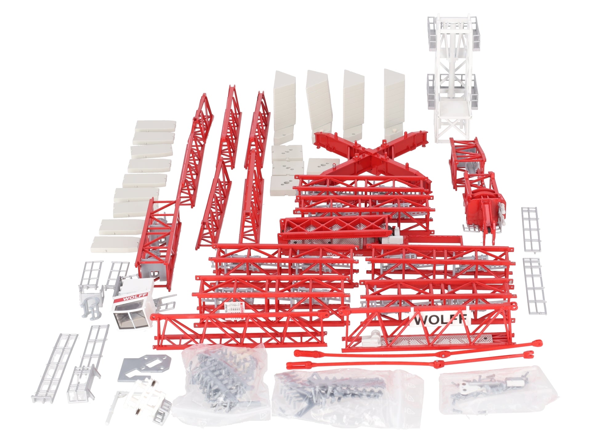 Conrad 2034 1:87 Scale Diecast Wolffkran 7534 Clear Trolley Tower Crane VG/Box