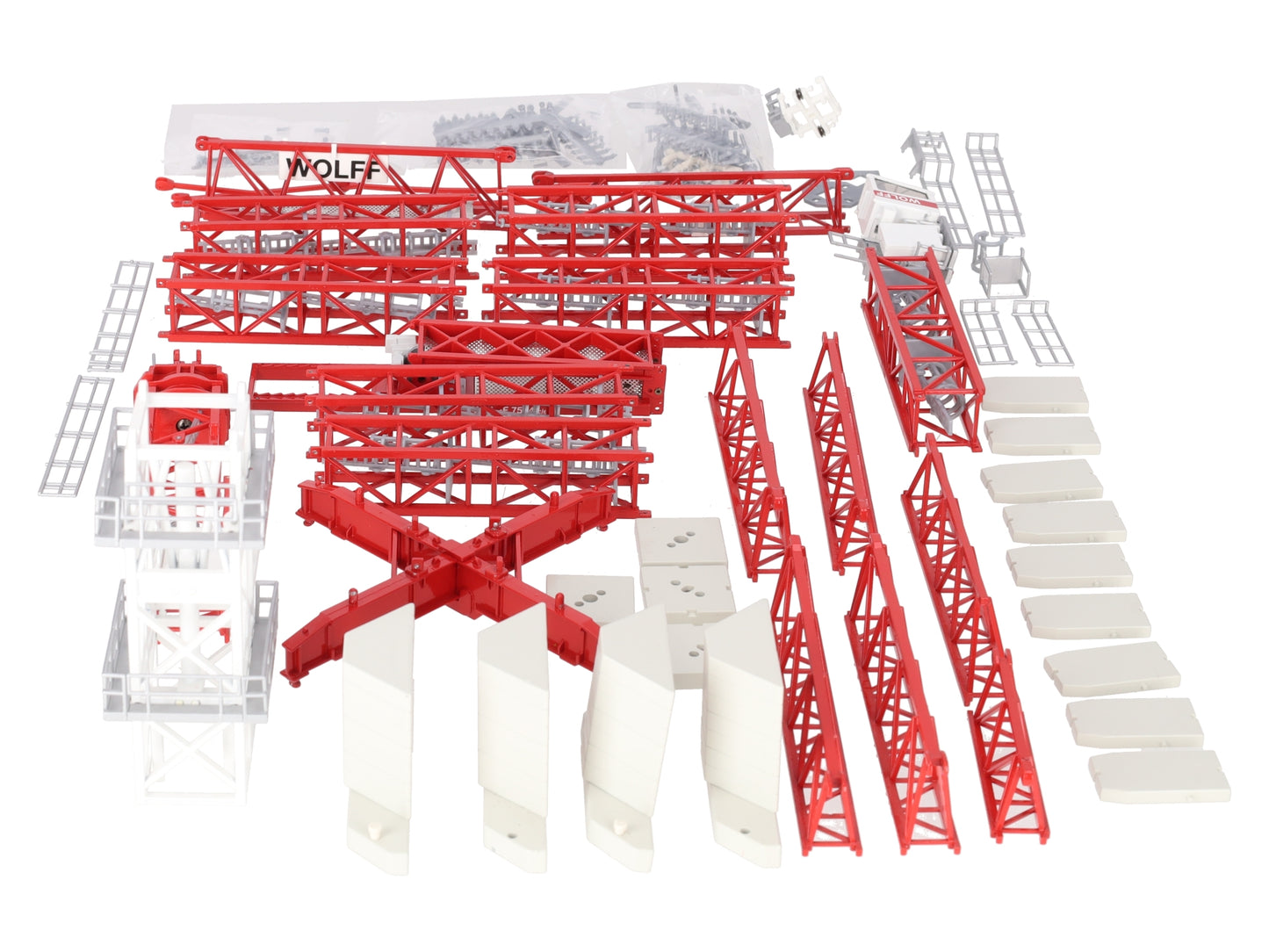Conrad 2034 1:87 Scale Diecast Wolffkran 7534 Clear Trolley Tower Crane VG/Box