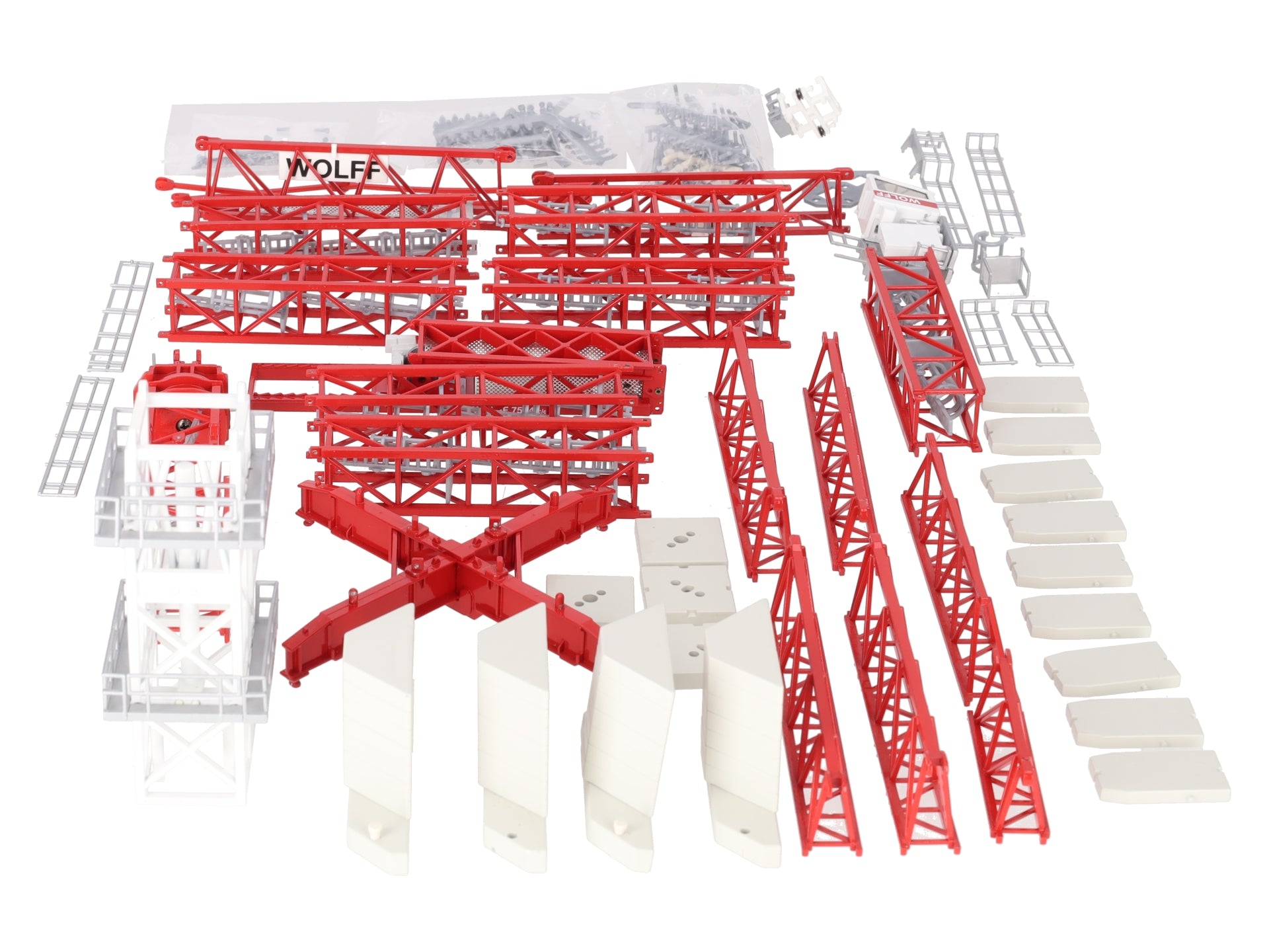 Conrad 2034 1:87 Scale Diecast Wolffkran 7534 Clear Trolley Tower Crane VG/Box