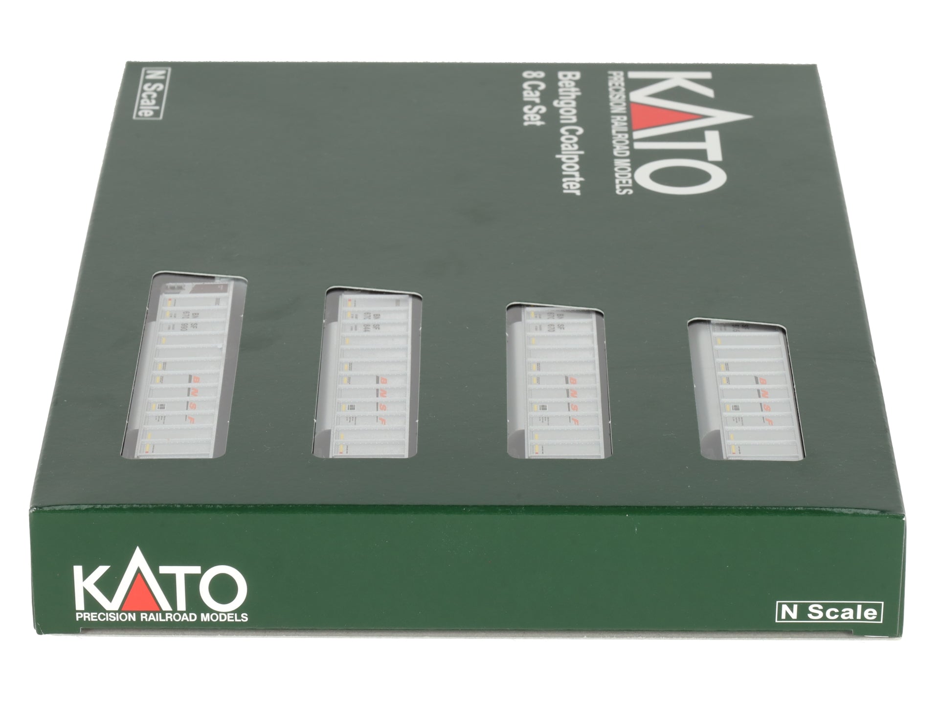 Kato 106-4633 N BNSF Bethgon Coalporter Freight Car with Coal Load (Set of 8) LN/Box