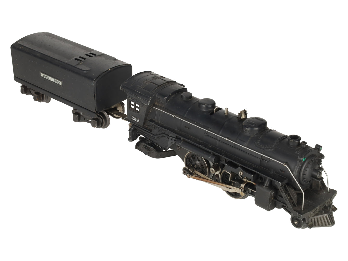 Lionel 229 Vintage O Gauge Prewar Gunmetal Grey 2-4-2 Steam Locomotive w/ Tender VG