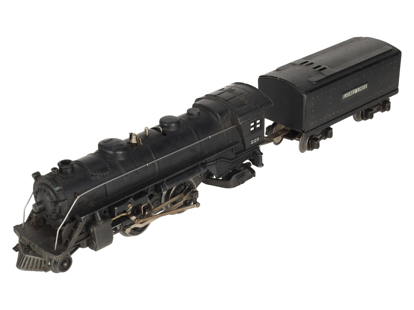 Lionel 229 Vintage O Gauge Prewar Gunmetal Grey 2-4-2 Steam Locomotive w/ Tender VG