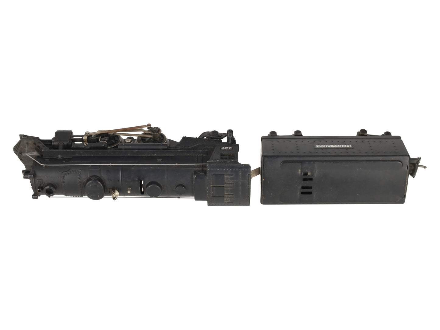 Lionel 229 Vintage O Gauge Prewar Gunmetal Grey 2-4-2 Steam Locomotive w/ Tender VG