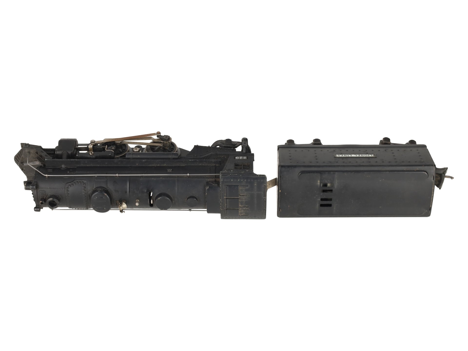 Lionel 229 Vintage O Gauge Prewar Gunmetal Grey 2-4-2 Steam Locomotive w/ Tender VG
