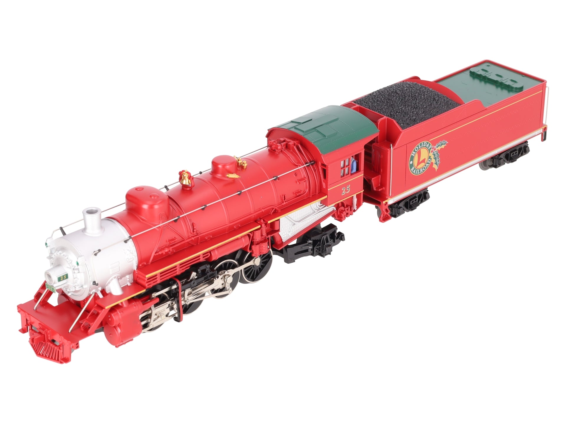 Lionel 6-28699 O Holiday Red 2-8-2 Steam Locomotive & Tender #25 EX/Box