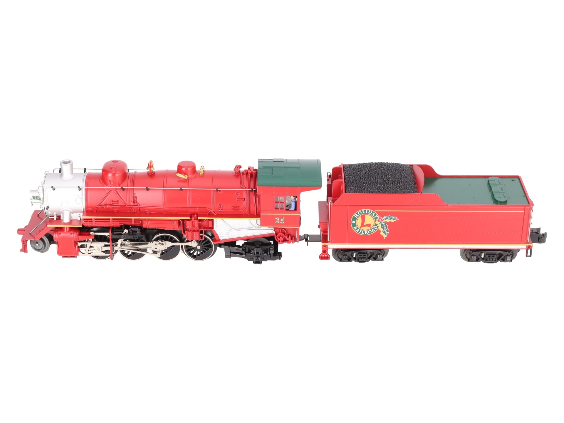 Lionel 6-28699 O Holiday Red 2-8-2 Steam Locomotive & Tender #25 EX/Box