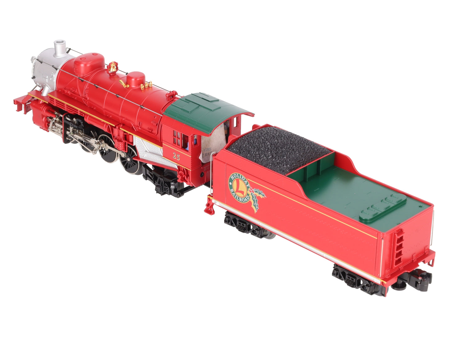 Lionel 6-28699 O Holiday Red 2-8-2 Steam Locomotive & Tender #25 EX/Box