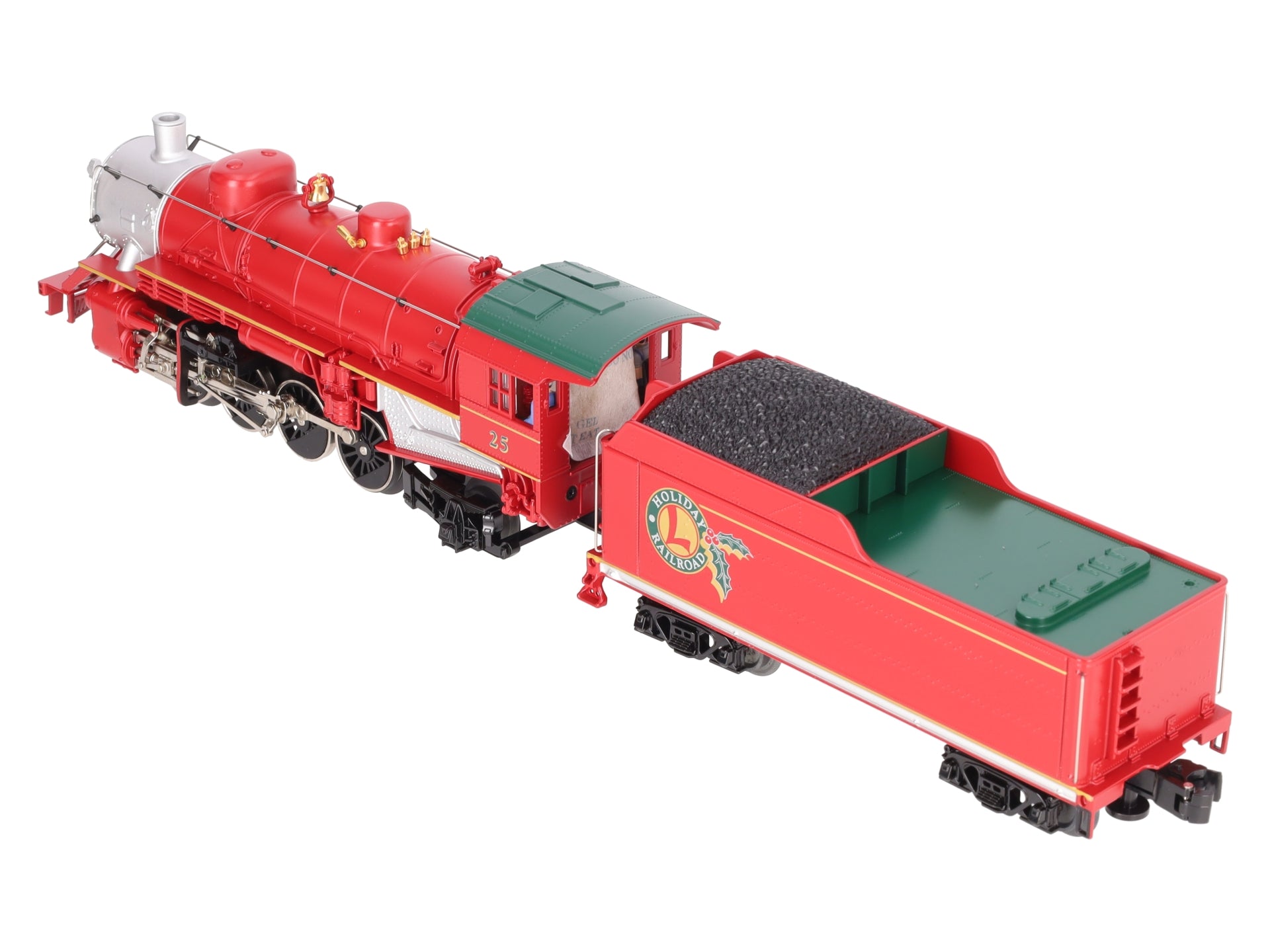 Lionel 6-28699 O Holiday Red 2-8-2 Steam Locomotive & Tender #25 EX/Box
