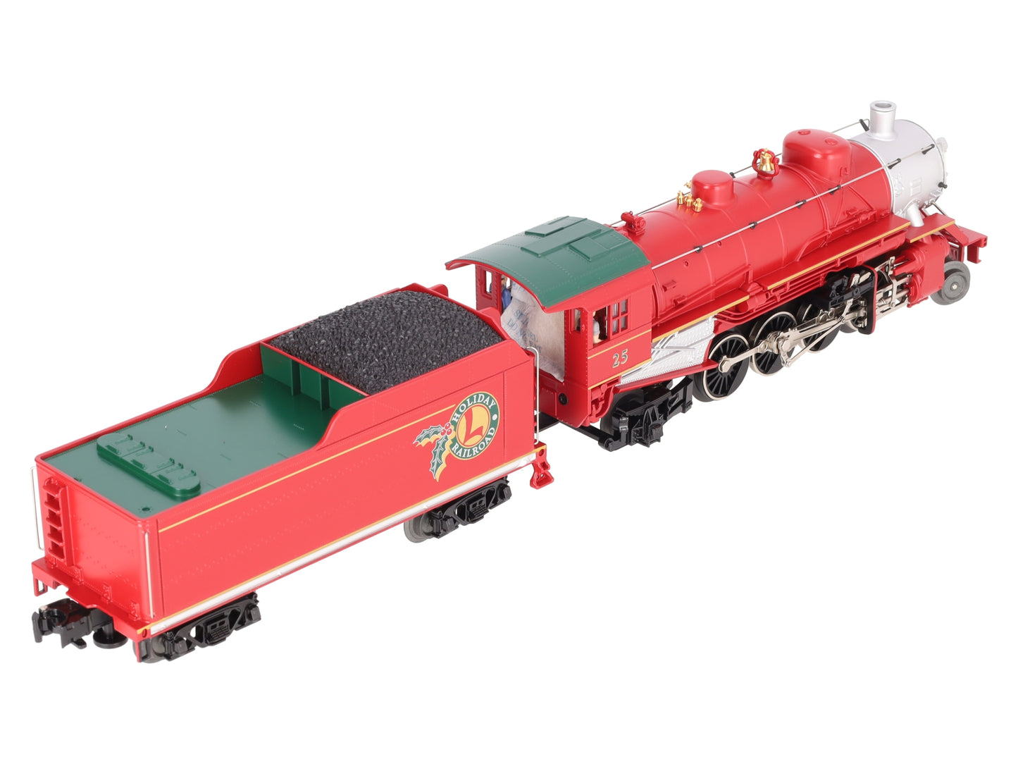 Lionel 6-28699 O Holiday Red 2-8-2 Steam Locomotive & Tender #25 EX/Box