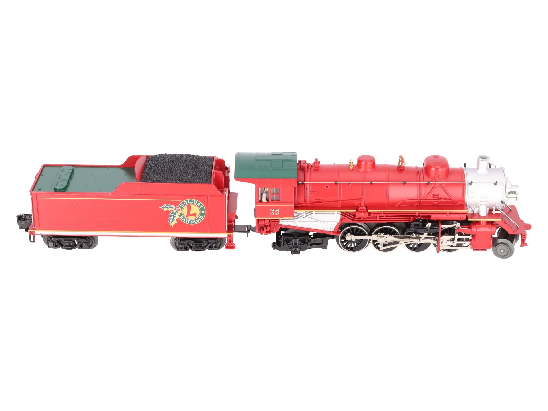 Lionel 6-28699 O Holiday Red 2-8-2 Steam Locomotive & Tender #25 EX/Box