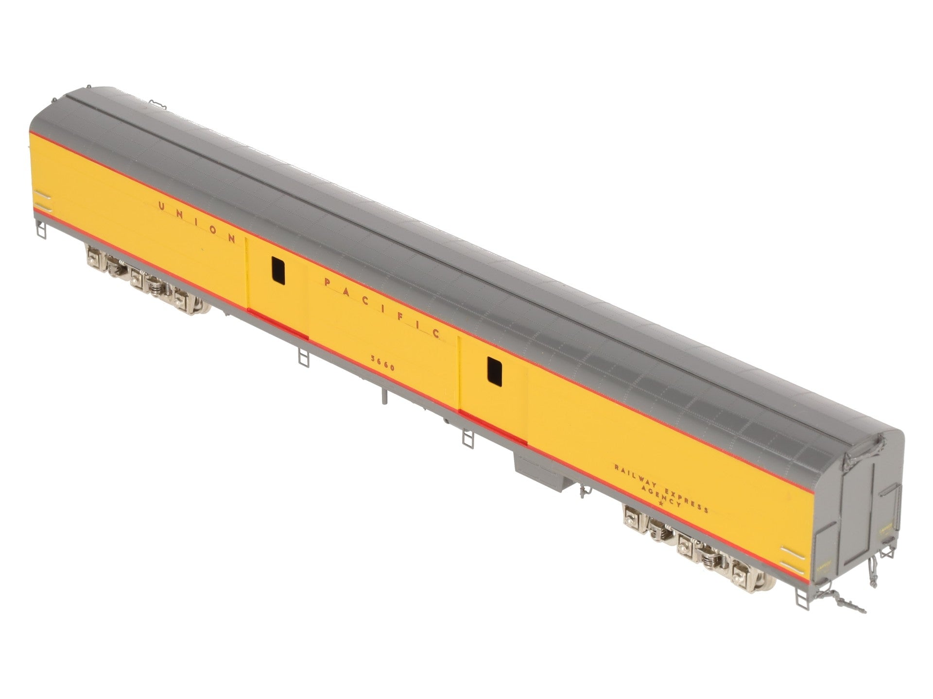 Cascade Models HO Scale BRASS Union Pacific Baggage Car w/o Roof Vents- Painted/Box