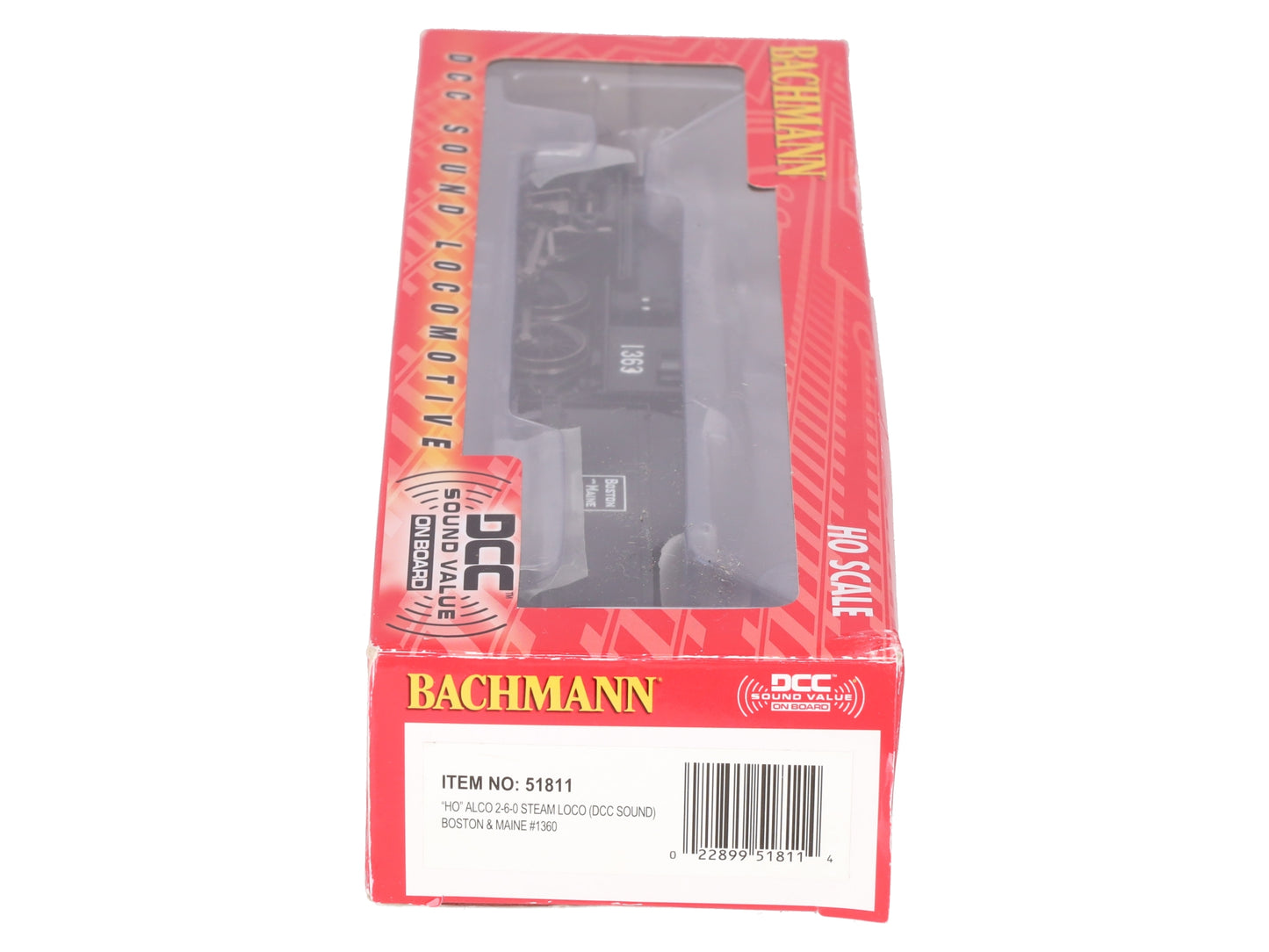 Bachmann 51811 HO Scale Boston & Maine Alco 2-6-0 Steam Loco w/Sound & DCC #1363 EX/Box