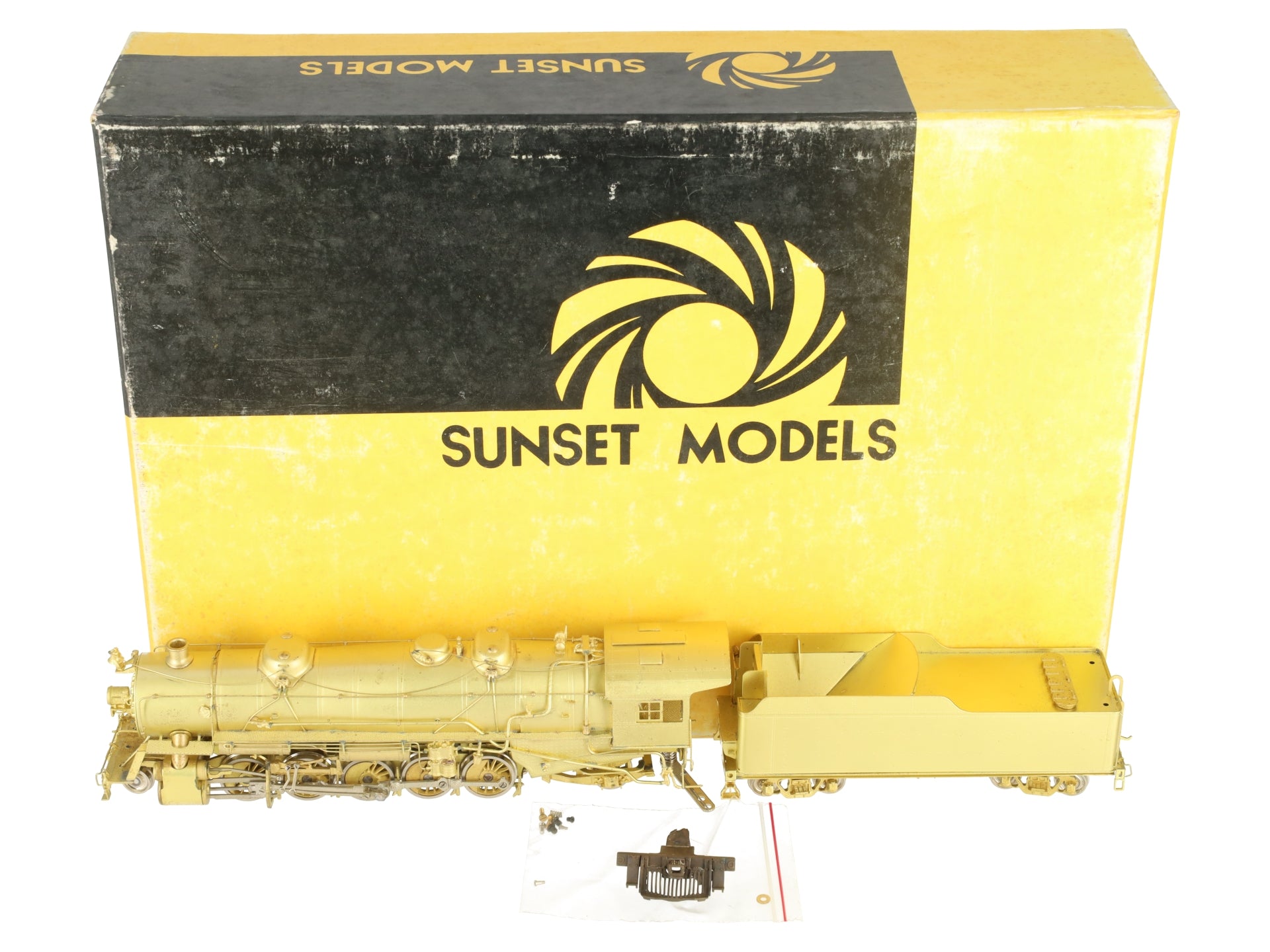 Sunset Models HO Brass USRA Light 2-10-2 Steam Locomotive (Unpainted) EX/Box