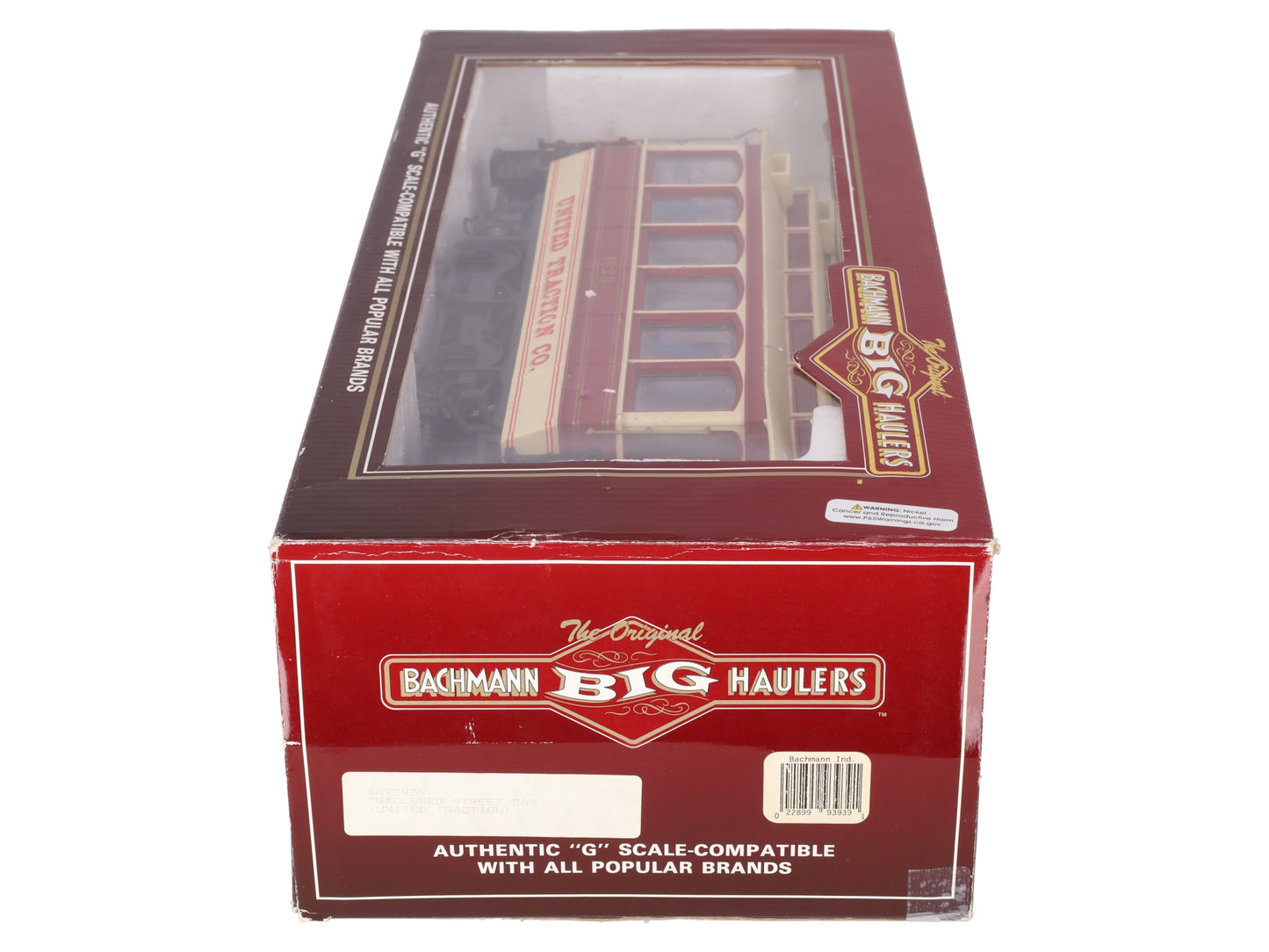Bachmann 93939 G Scale Closed Street Car United Traction - w/ Metal Wheels #1623 EX/Box