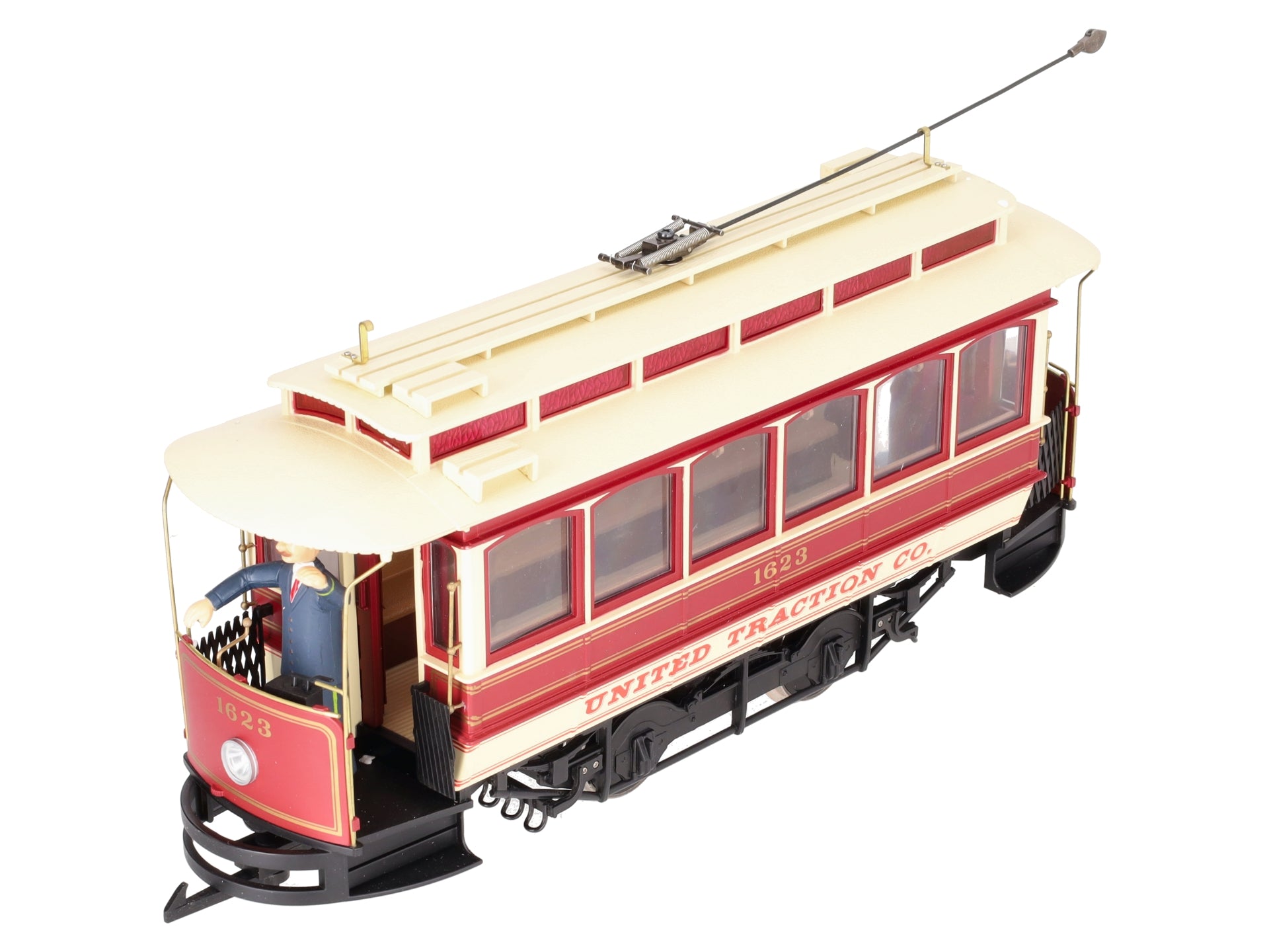 Bachmann 93939 G Scale Closed Street Car United Traction - w/ Metal Wheels #1623 EX/Box