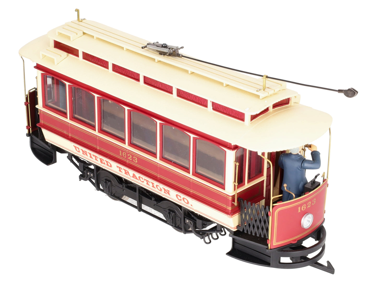 Bachmann 93939 G Scale Closed Street Car United Traction - w/ Metal Wheels #1623 EX/Box
