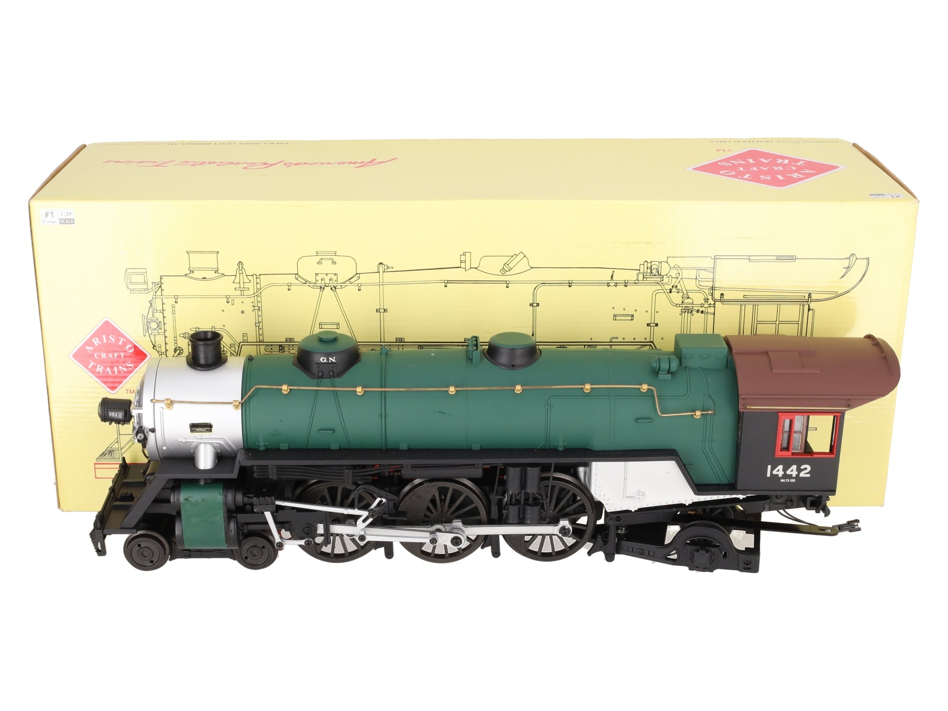 Aristo-Craft 21412 G Scale GN 4-6-2 Pacific Steam Locomotive - No Tender #1442 EX/Box