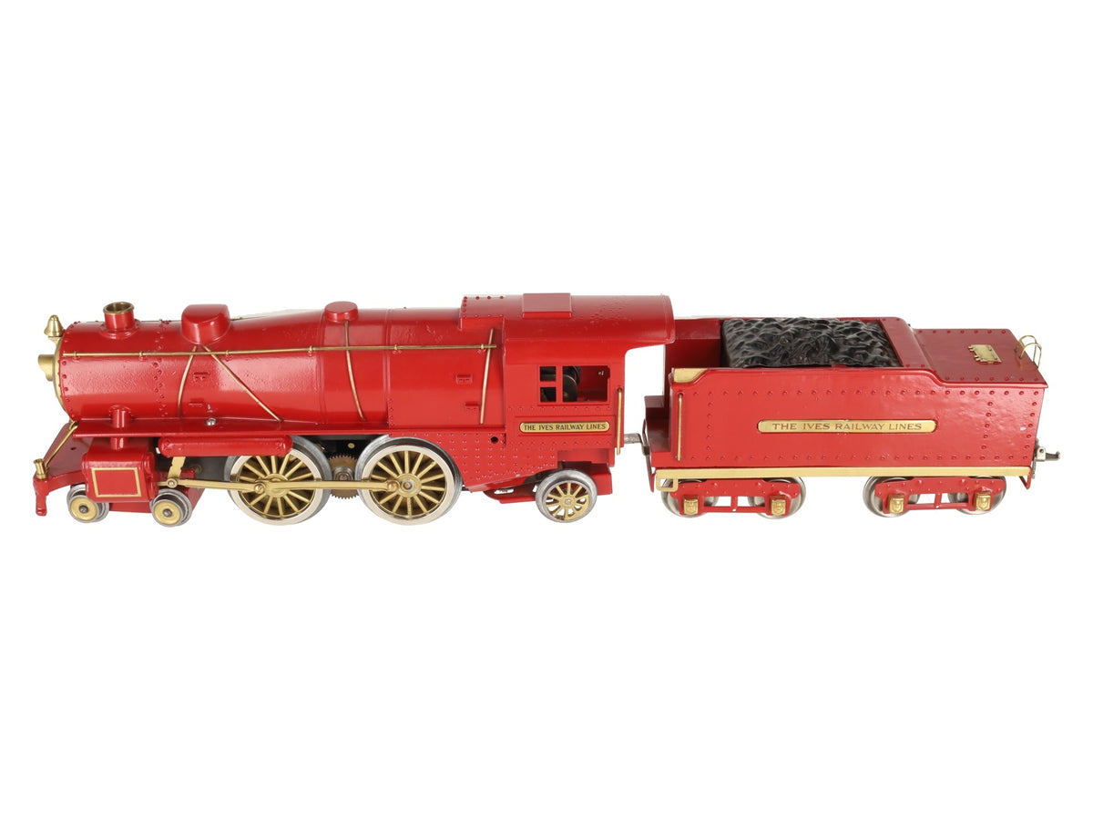 Ives 1134 Vintage Standard Gauge IRL Red 4-4-2 Steam Locomotive and Tender