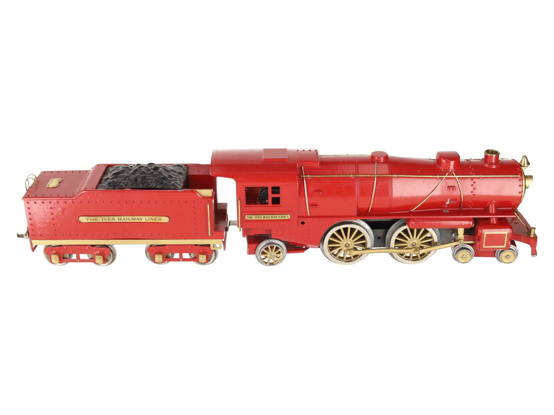 Ives 1134 Vintage Standard Gauge IRL Red 4-4-2 Steam Locomotive and Tender