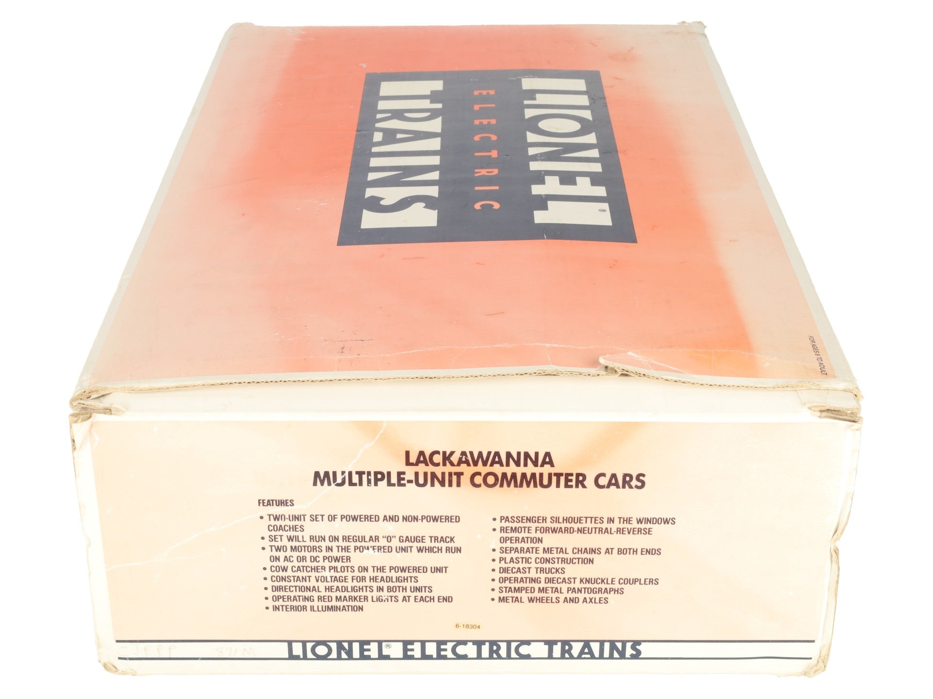 Lionel 6-18304 O Gauge Lackawanna Multiple-Unit Powered Commuter Cars Set EX/Box