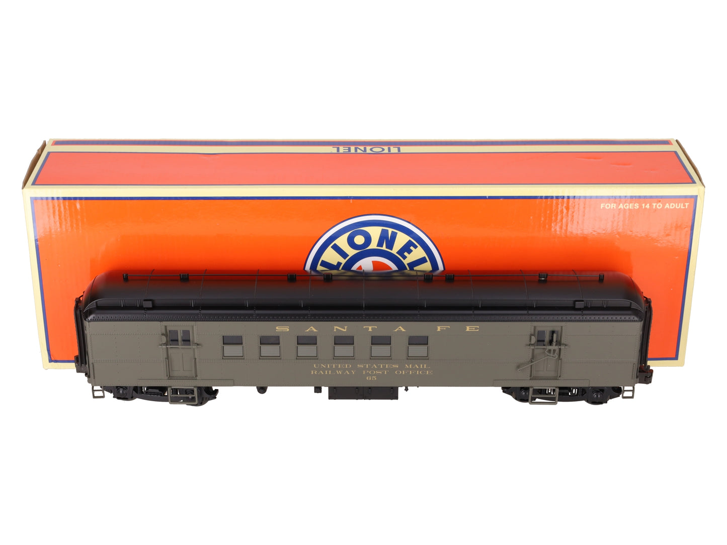 Lionel 1927330 O Gauge Santa Fe 60' RPO Passenger Car #65 EX/Box