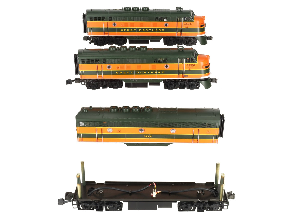 MTH 20-2220-1 O Gauge GN F3 ABA Diesel Engine Set w/PS1 #352-A/352-B/352-C VG/Box