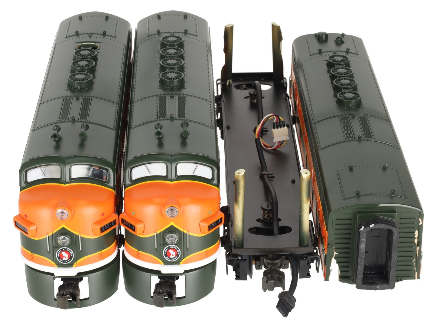 MTH 20-2220-1 O Gauge GN F3 ABA Diesel Engine Set w/PS1 #352-A/352-B/352-C VG/Box