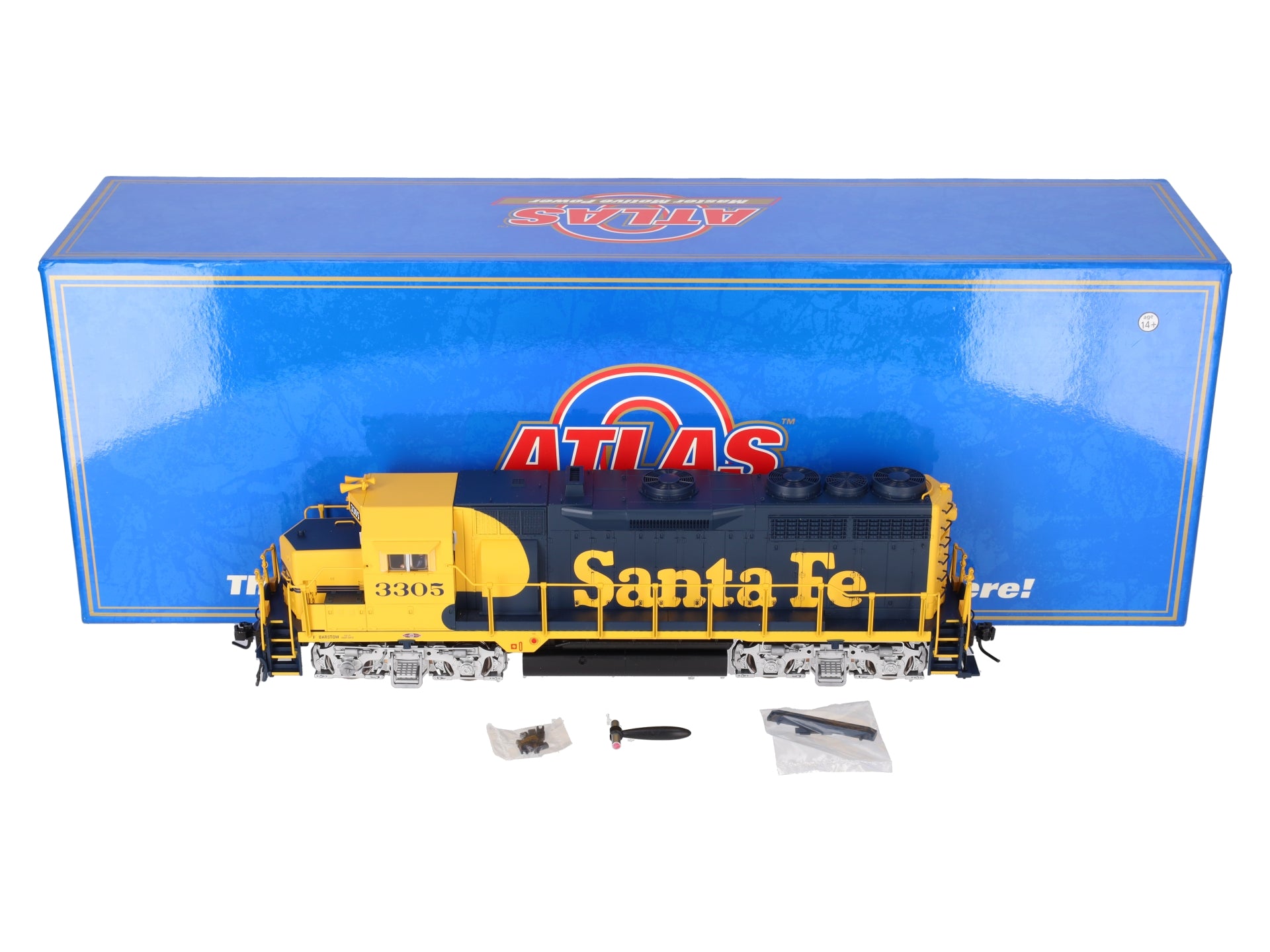 Atlas 3138-1 O Scale Santa Fe GP-35 Diesel Locomotive #3305 (2 Rail) EX/Box