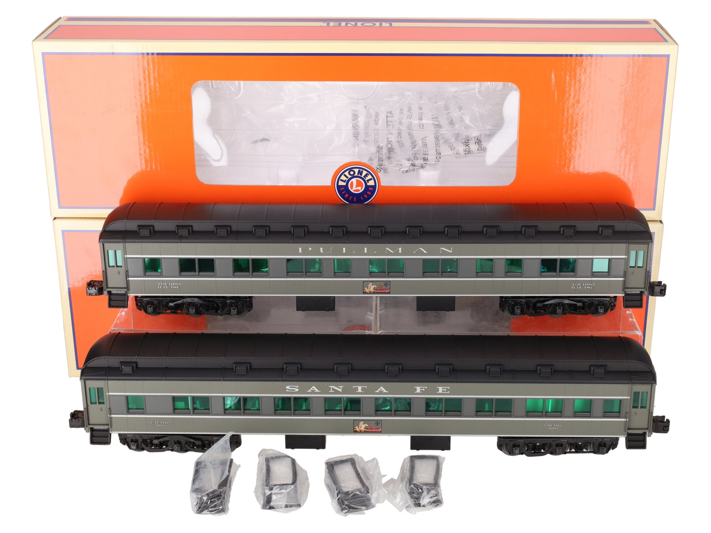 Lionel 6-25651 O Gauge Santa Fe "The Scout" Heavyweight 2-Car Passenger Set VG/Box