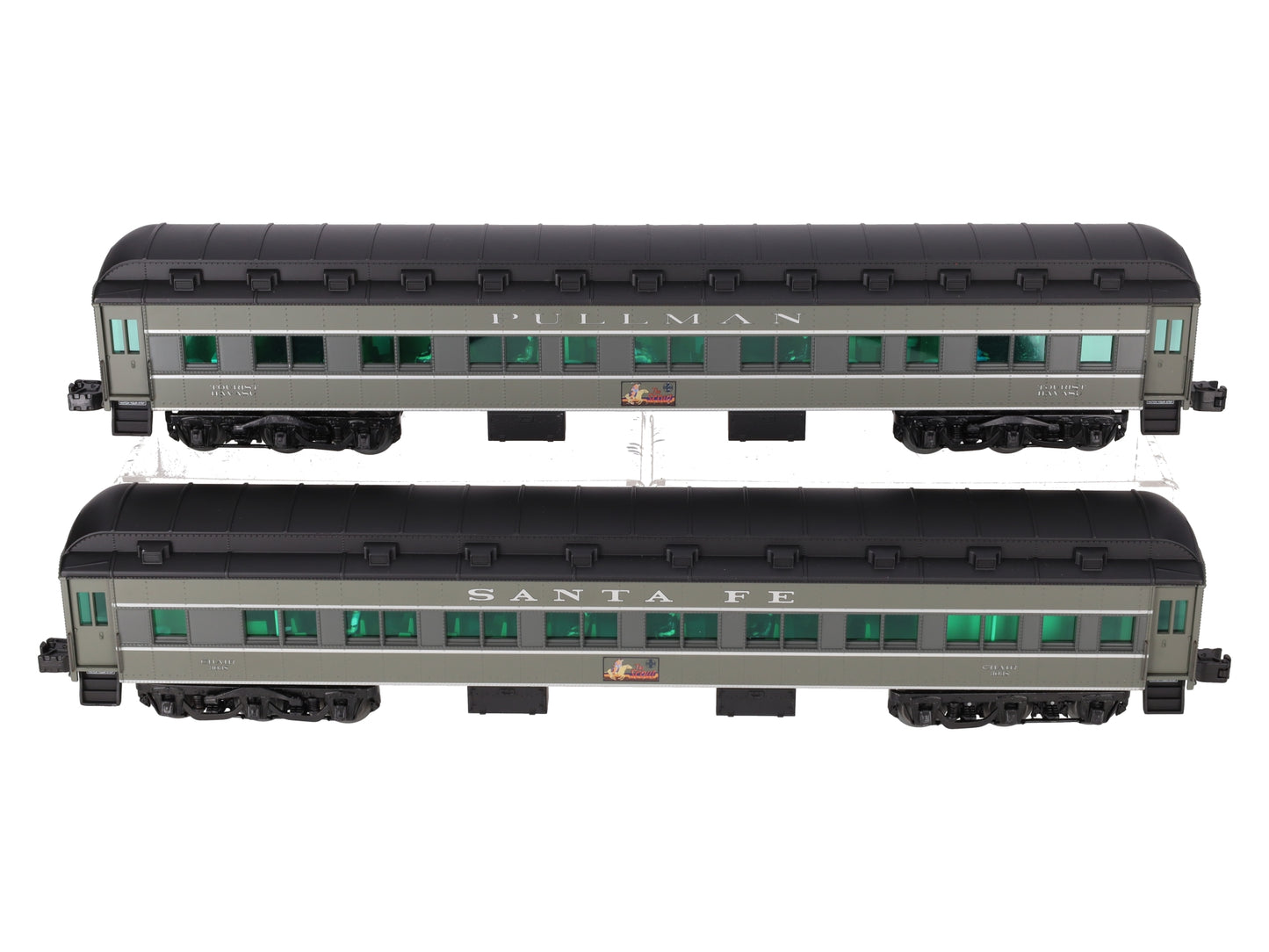 Lionel 6-25651 O Gauge Santa Fe "The Scout" Heavyweight 2-Car Passenger Set VG/Box