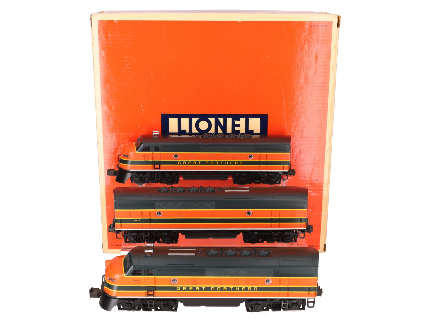 Lionel 6-11724 O Great Northern F3 ABA Diesel Locomotive Set EX/Box