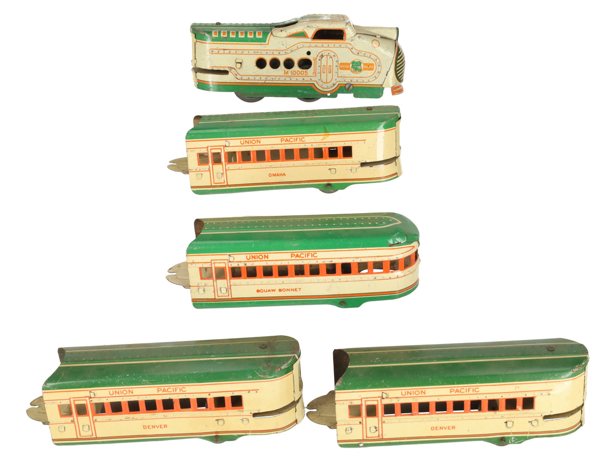 Marx 10005 Vintage O Gauge UP Streamliner Lithographed Diesel Passenger Set VG