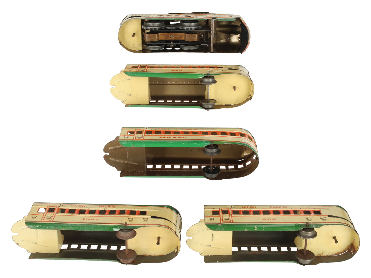 Marx 10005 Vintage O Gauge UP Streamliner Lithographed Diesel Passenger Set VG