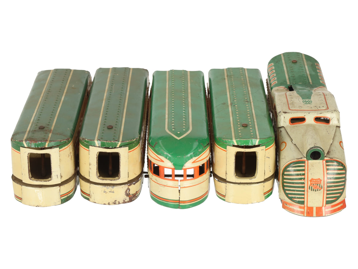 Marx 10005 Vintage O Gauge UP Streamliner Lithographed Diesel Passenger Set VG