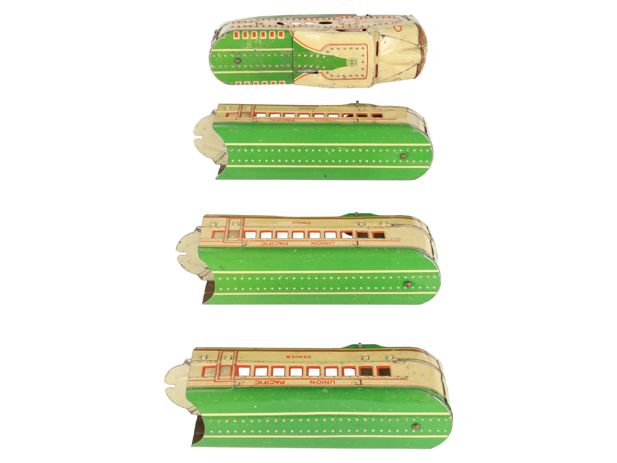 Marx 10005 Vintage O Gauge UP Streamliner Lithographed Diesel Passenger Set VG