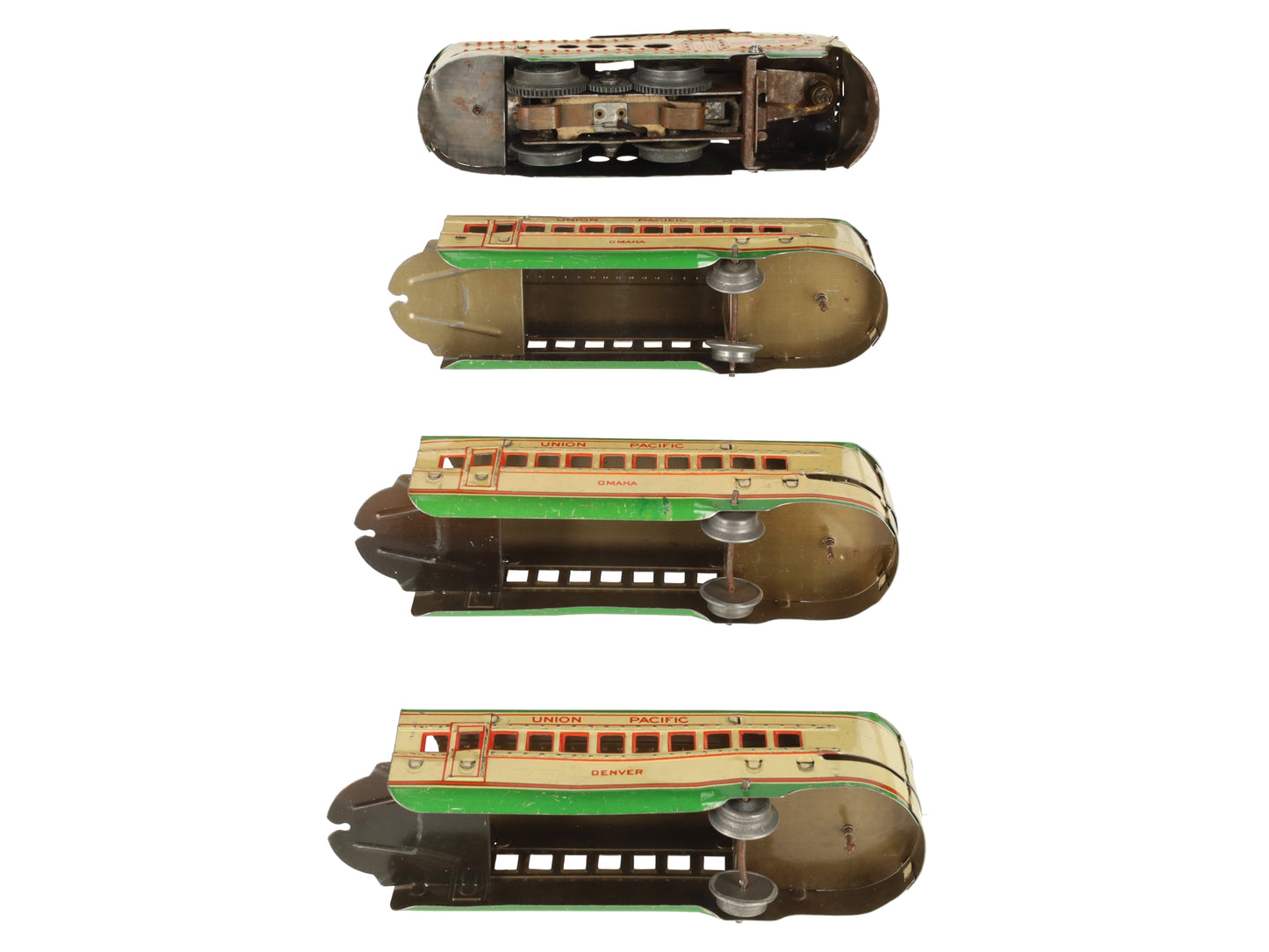 Marx 10005 Vintage O Gauge UP Streamliner Lithographed Diesel Passenger Set VG