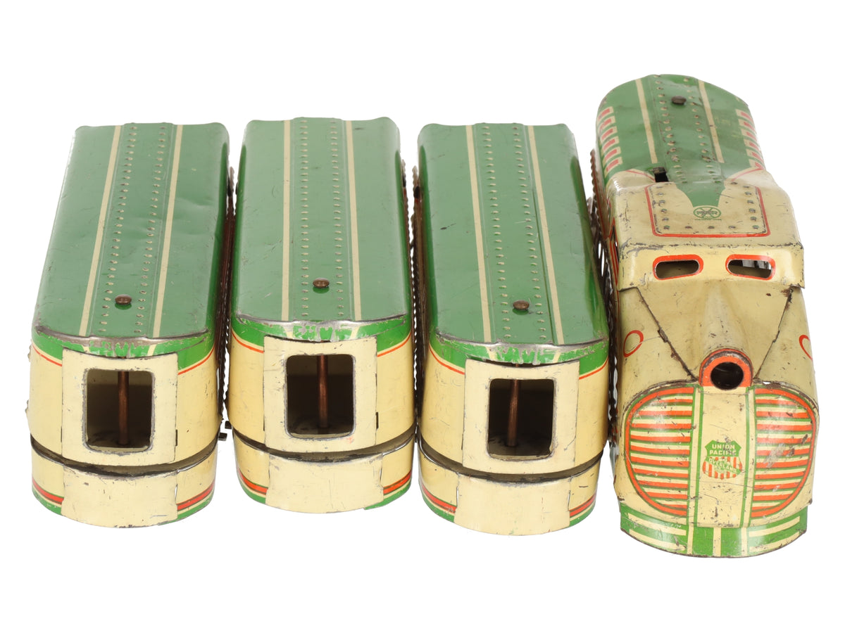 Marx 10005 Vintage O Gauge UP Streamliner Lithographed Diesel Passenger Set VG