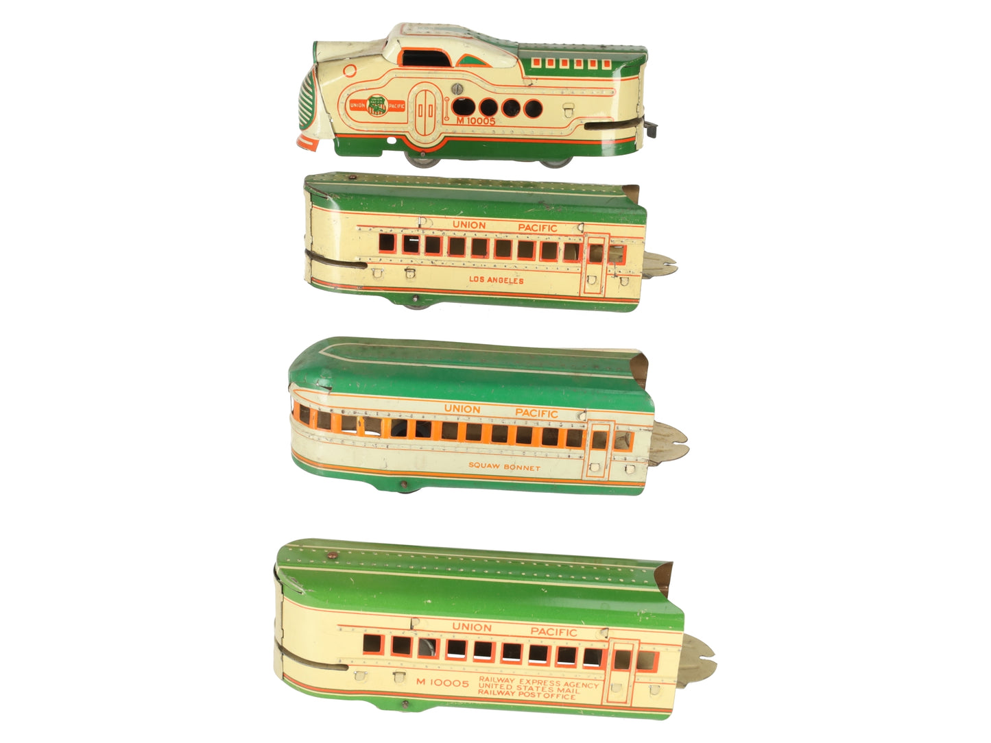 Marx 10005 Vintage O Gauge UP Streamliner Lithographed Diesel Passenger Set VG