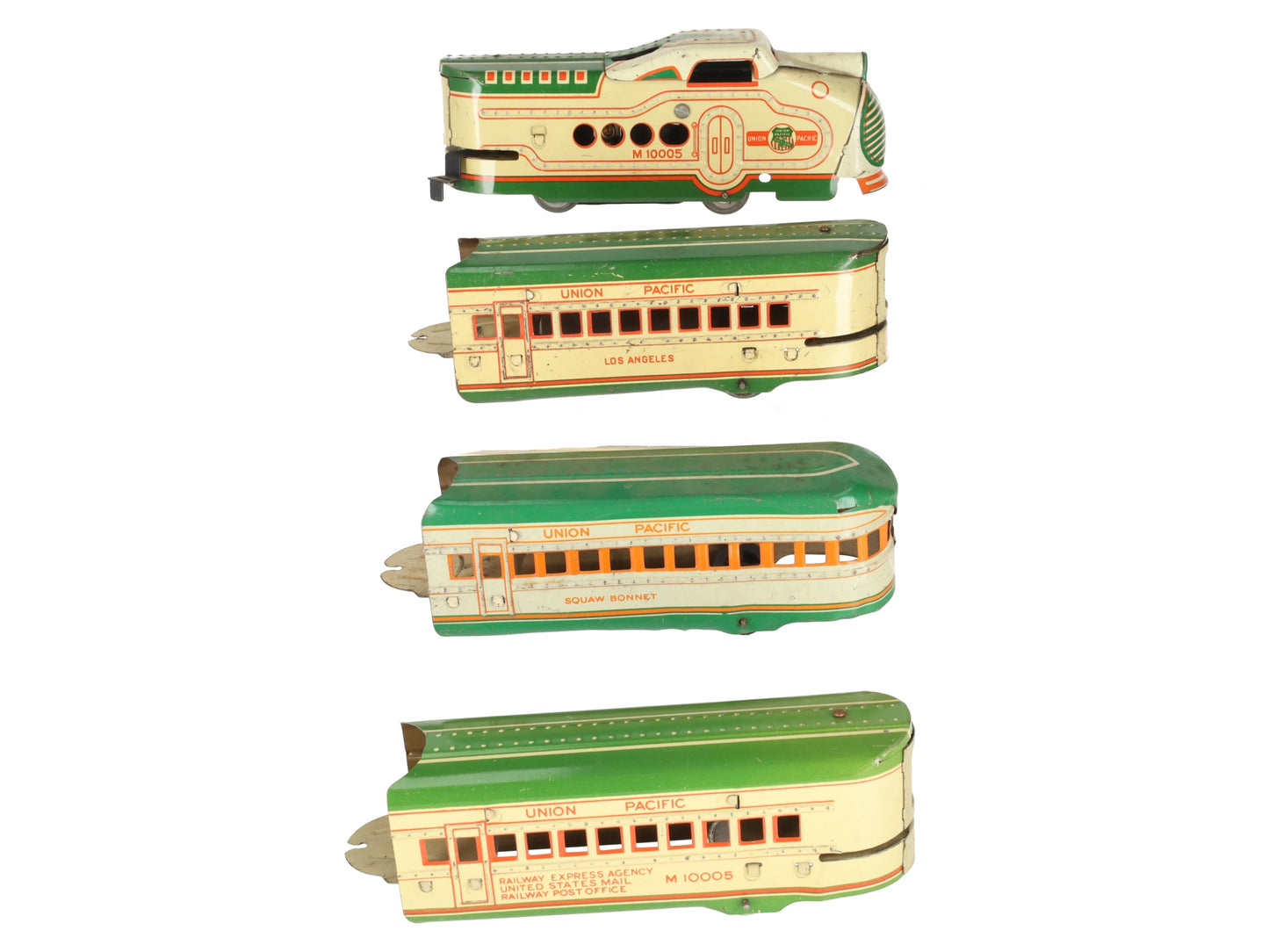 Marx 10005 Vintage O Gauge UP Streamliner Lithographed Diesel Passenger Set VG