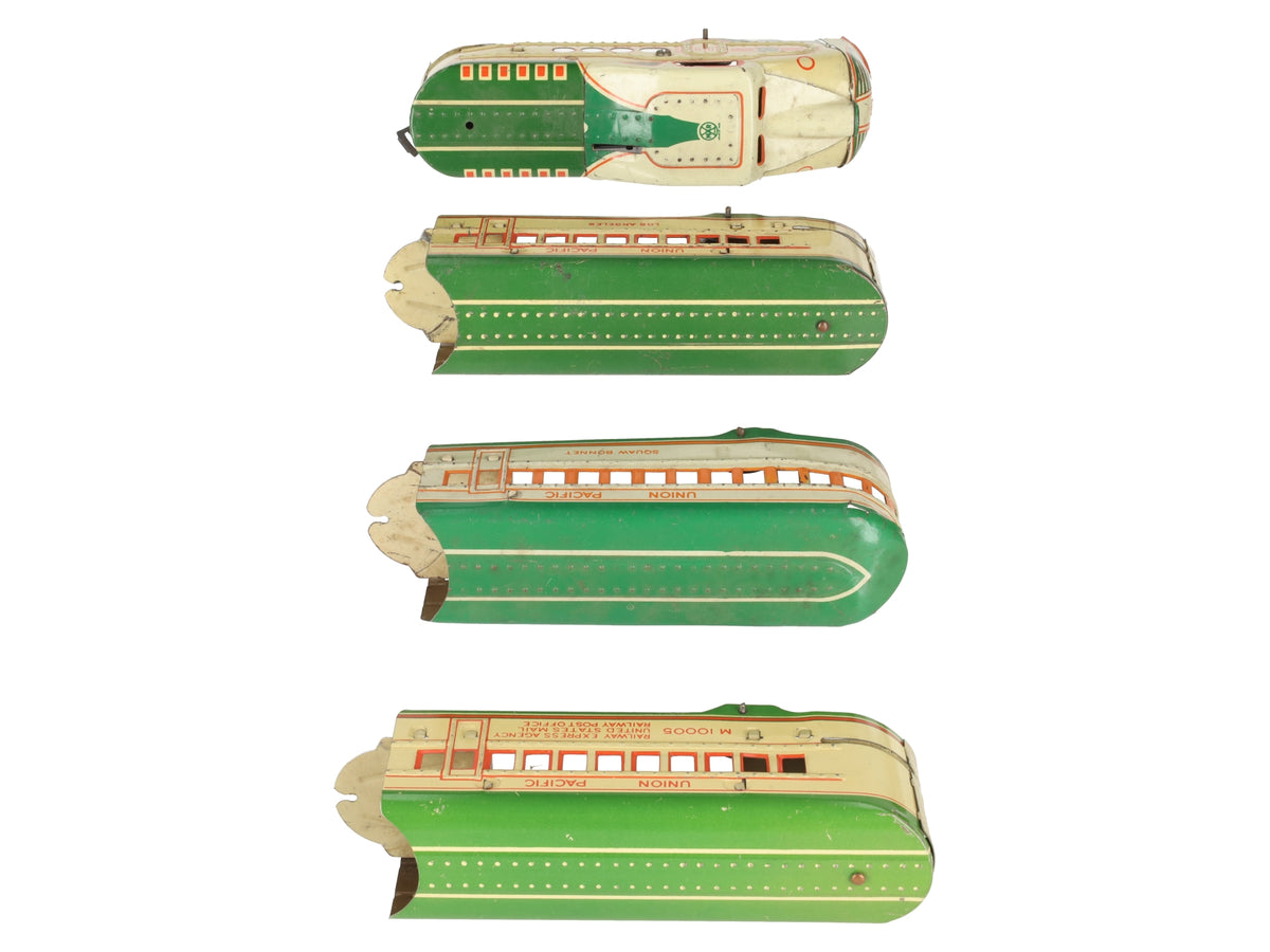 Marx 10005 Vintage O Gauge UP Streamliner Lithographed Diesel Passenger Set VG