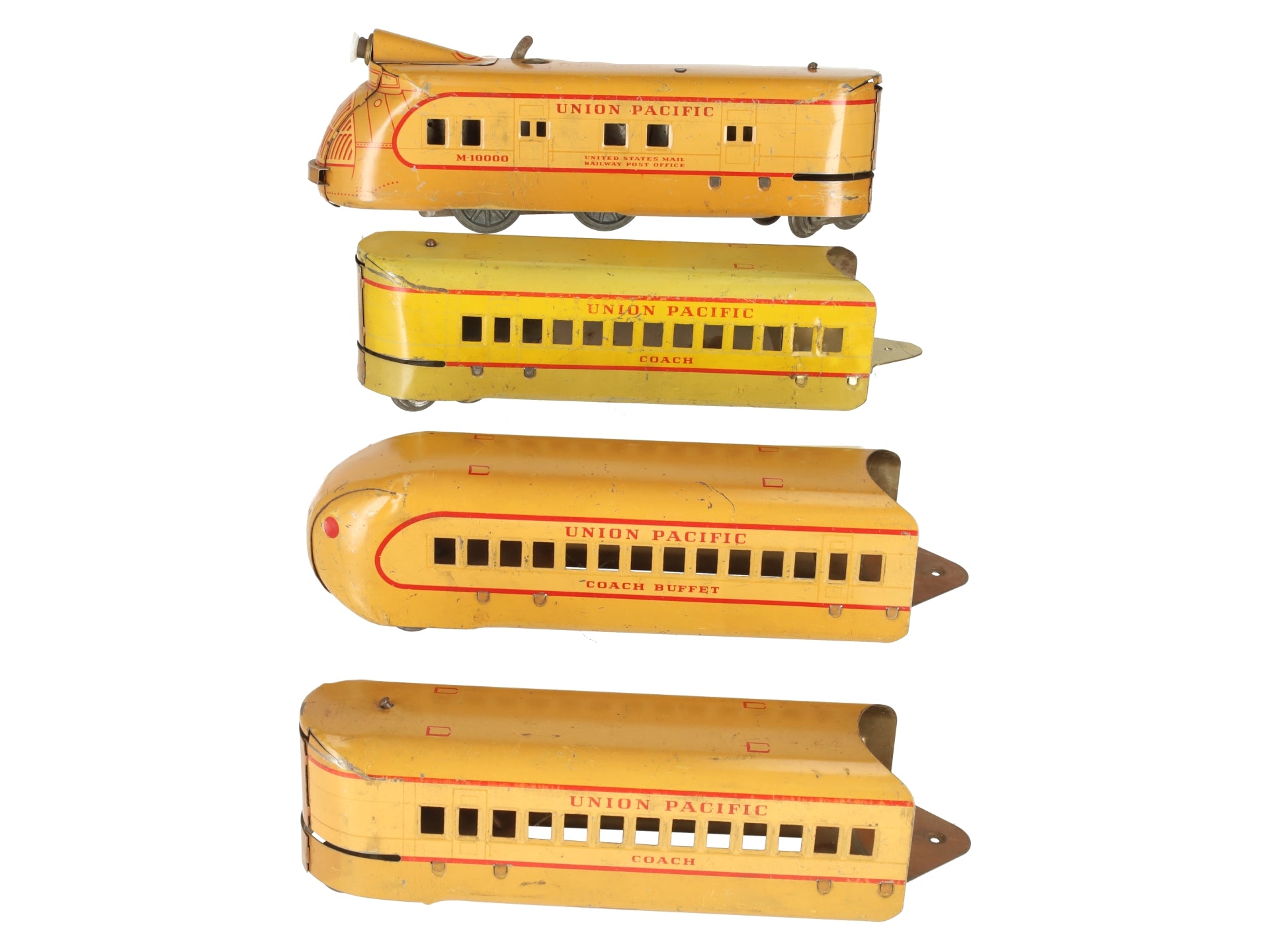 Marx M10000 Vintage O UP Yellow Multi Piece Wind-Up Streamline Set VG